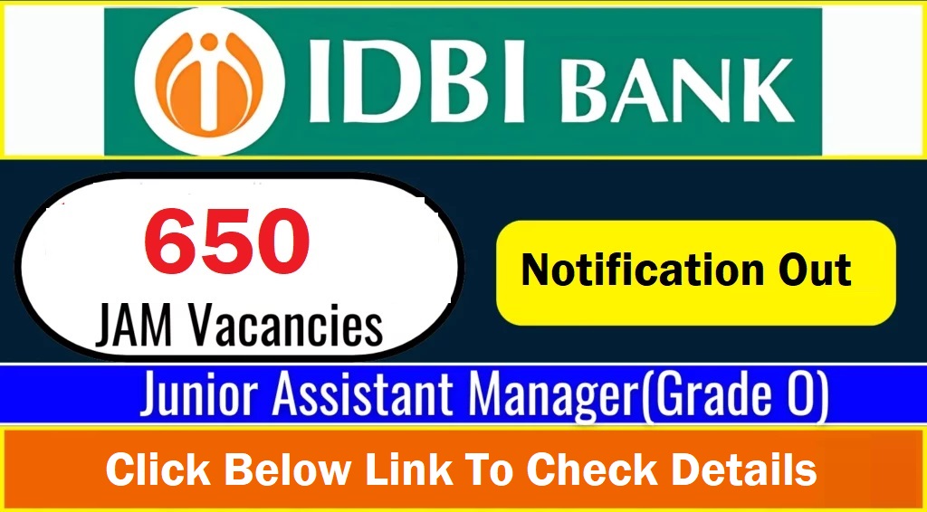 IDBI Bank Junior Assistant Manager JAM Recruitment 2025