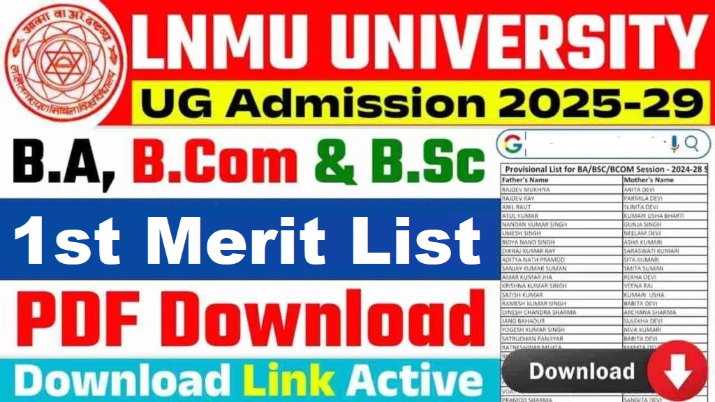 LNMU UG 1st Merit List 2025-29