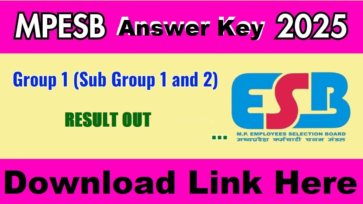 MPESB Group 1 & 2 Sub Group 1 Result 2025