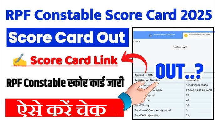 Railway RPF Constable Score Card 2025
