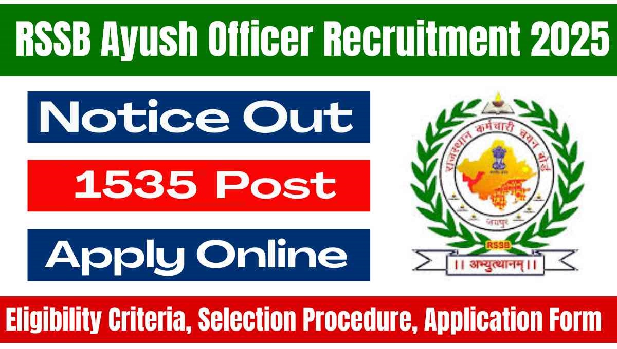 RSSB Aayush Officer Recruitment 2025
