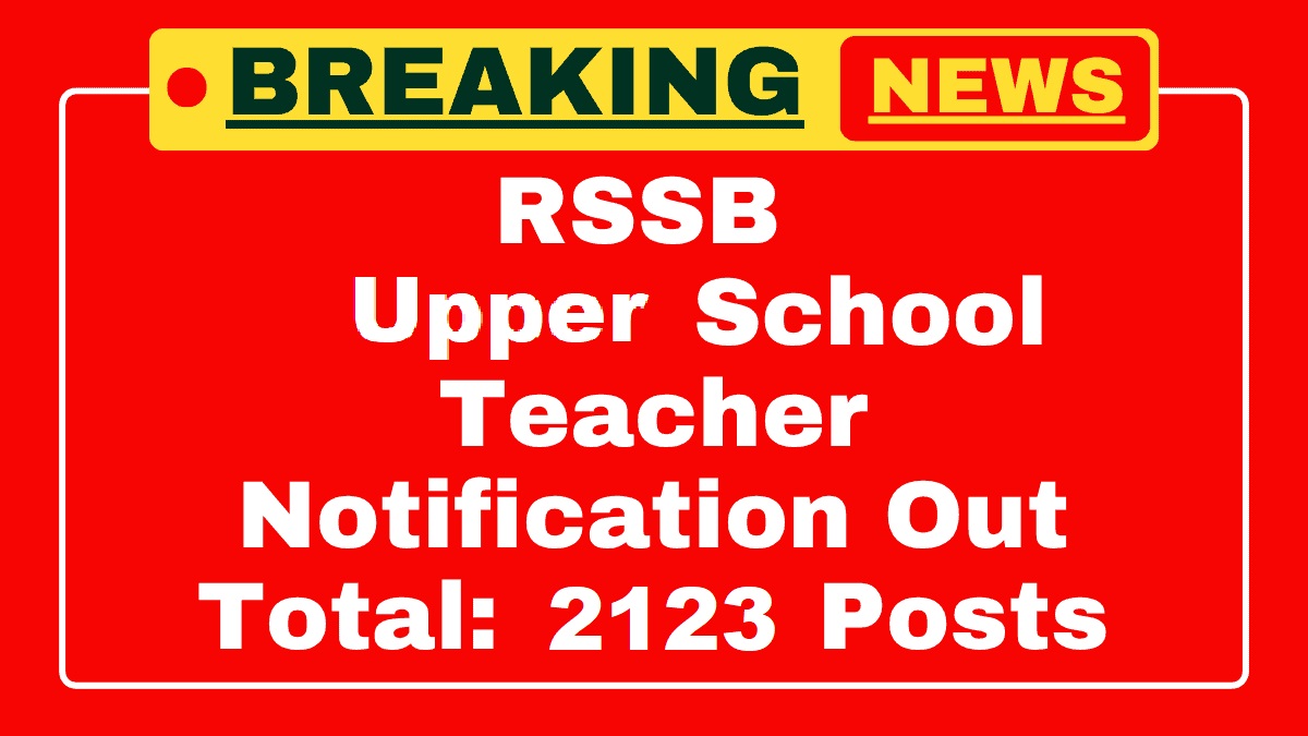 RSSB Upper School Teacher Recruitment 2025