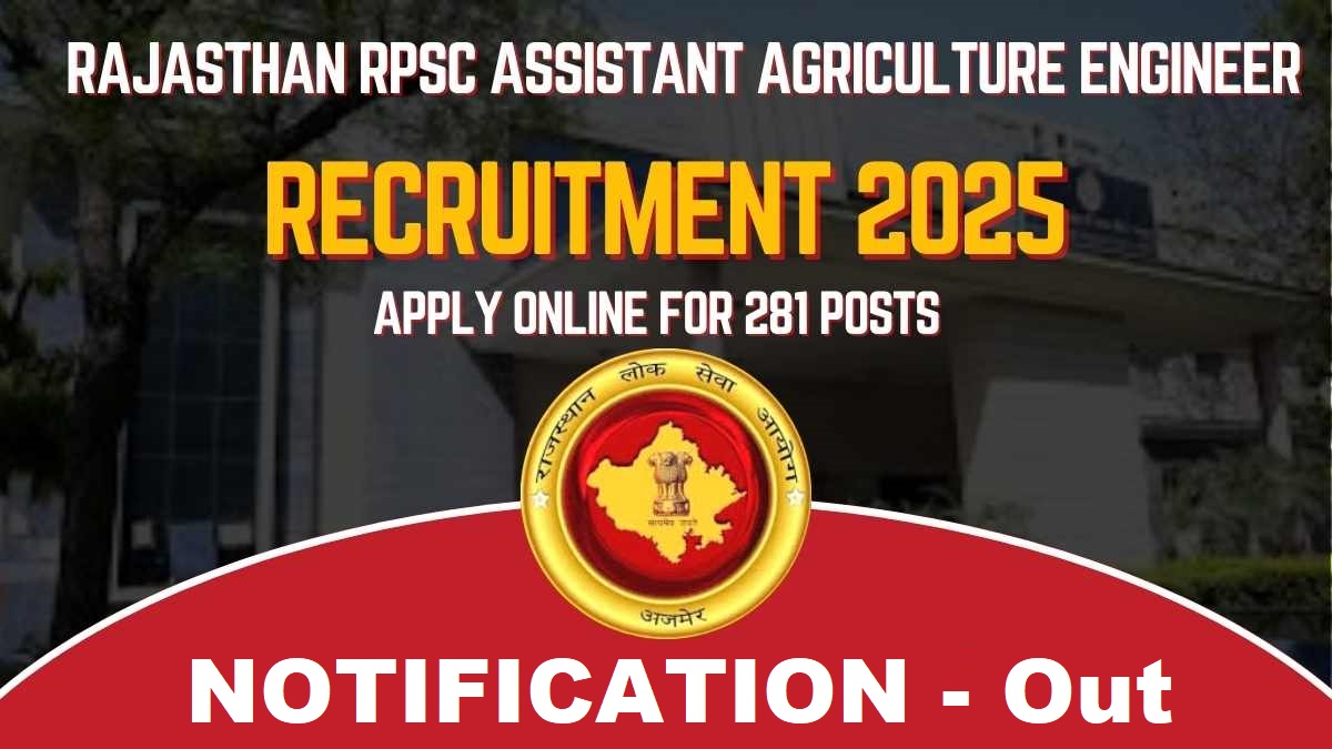 RPSC Assistant Agriculture Engineer Recruitment 2025