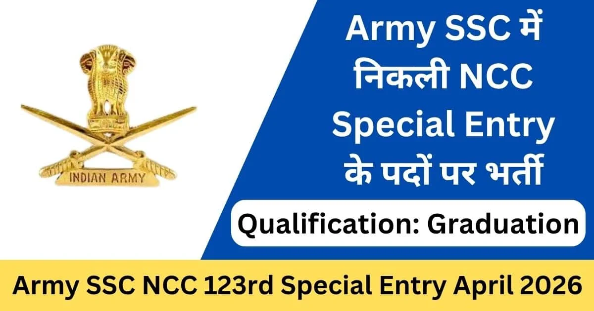 Indian Army NCC 123rd Course April 2026 Online Form