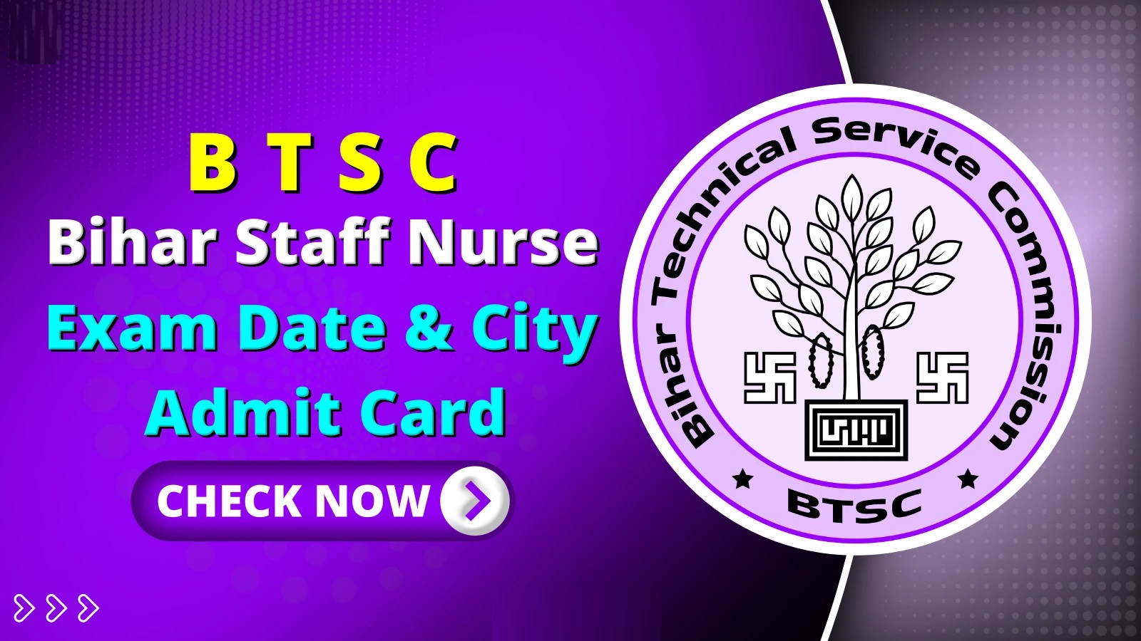 Bihar BTSC Tutor Nursing Exam Date 2025