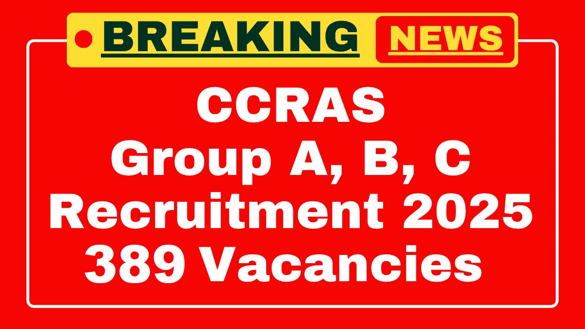CCRAS Group A B C Recruitment 2025