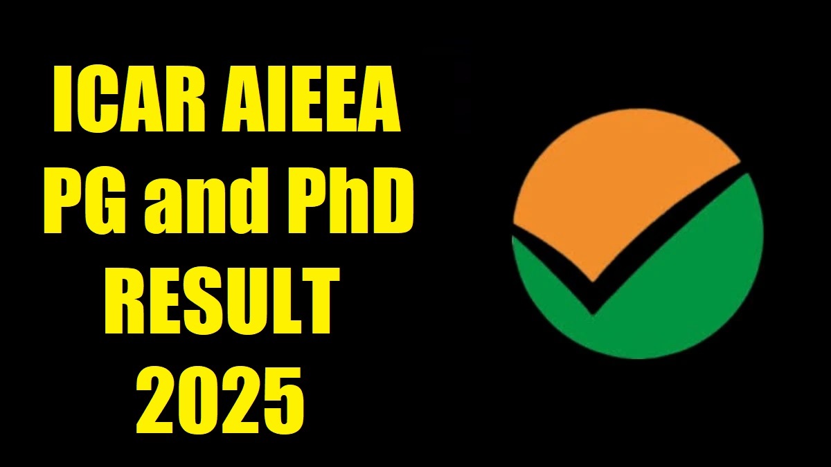 NTA ICAR AIEEA PG and PhD Result 2025
