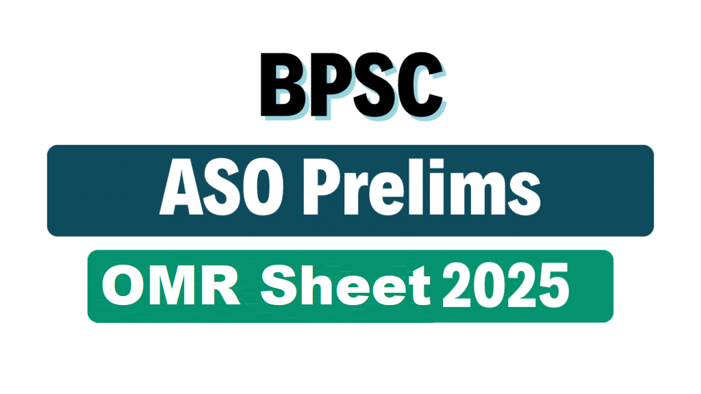 BPSC ASO Pre OMR Sheet 2025
