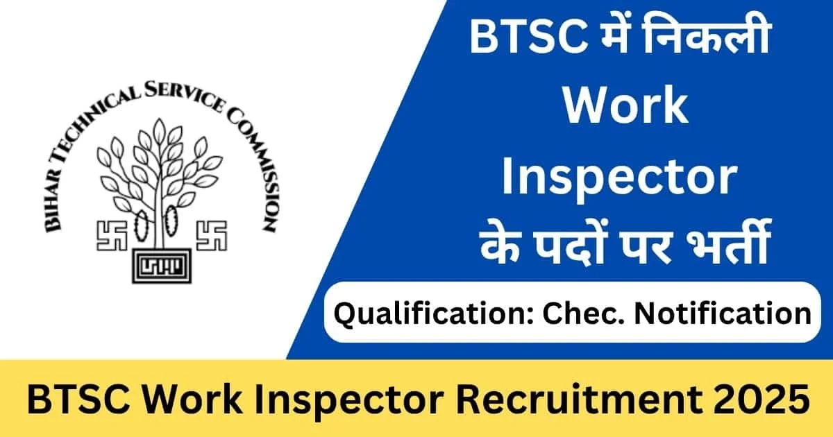 BTSC Work Inspector Recruitment 2025