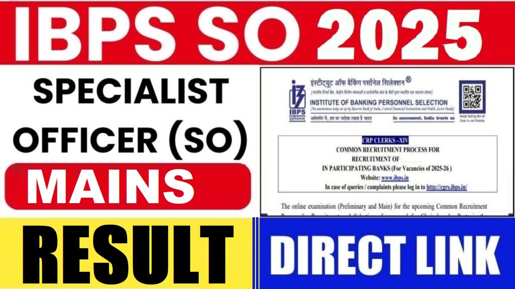 IBPS SO XV 15th Mains Result 2025