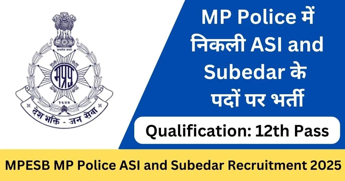 MPESB Police ASI and Subedar Recruitment 2025