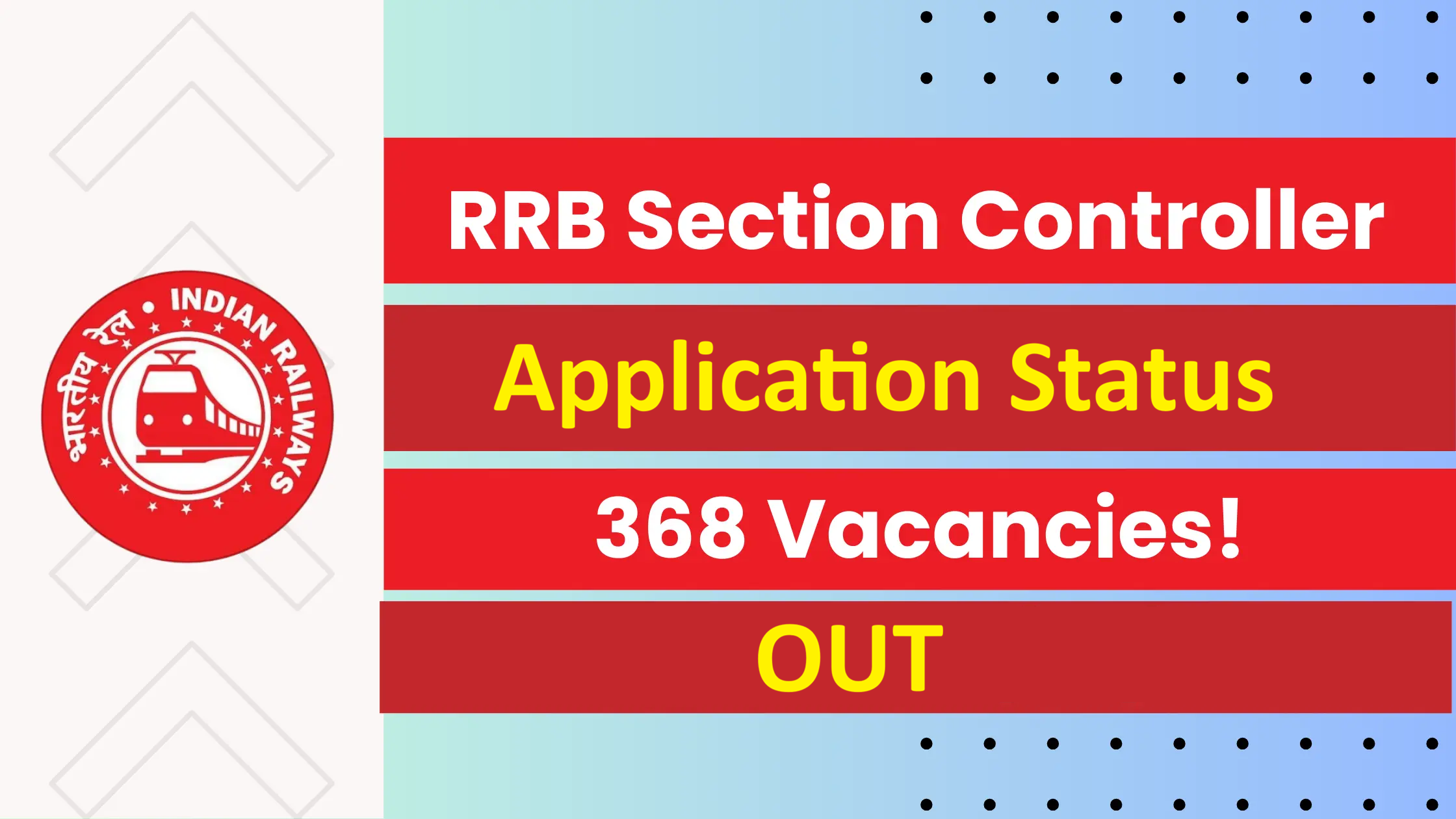 RRB Section Controller Application Status Notice 2025 Out