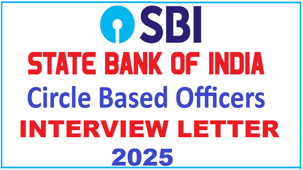 SBI Circle Based Officers CBO Interview Letter 2025