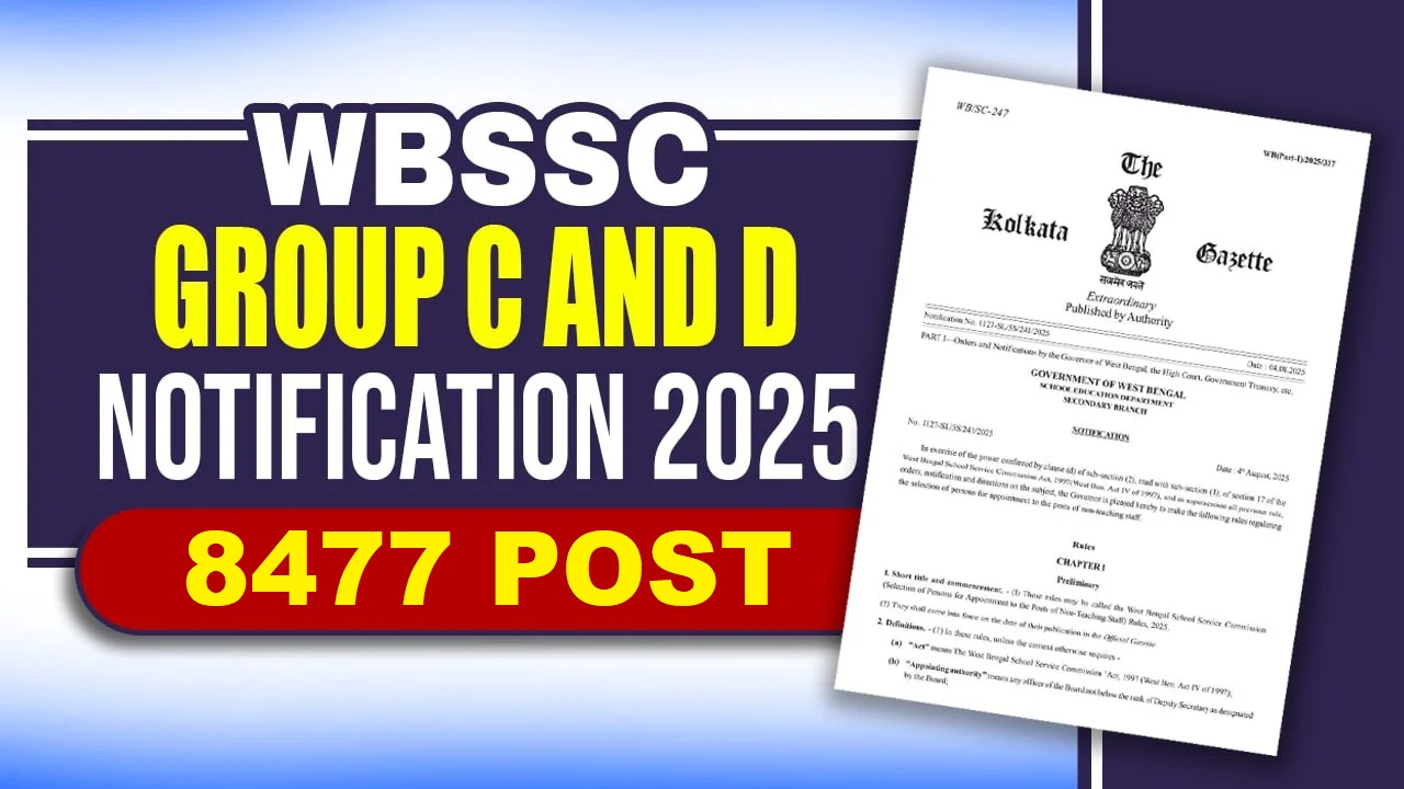 WBSSC Group C and D Recruitment 2025