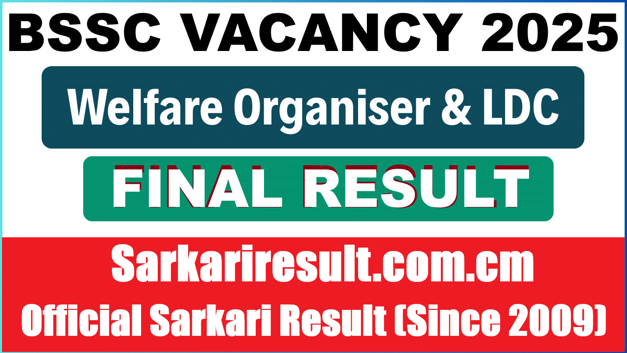 BSSC LDC & Welfare Organiser Final Result 2026