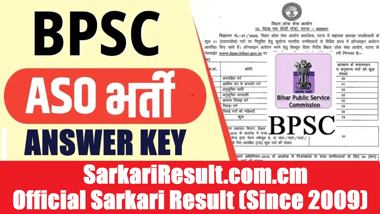 BPSC ASO Final Answer Key 2026