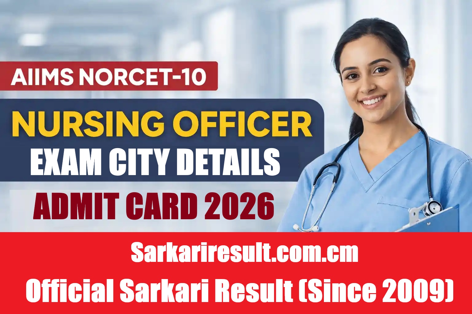 AIIMS NORCET 10th Nursing Officer Exam City Details 2026