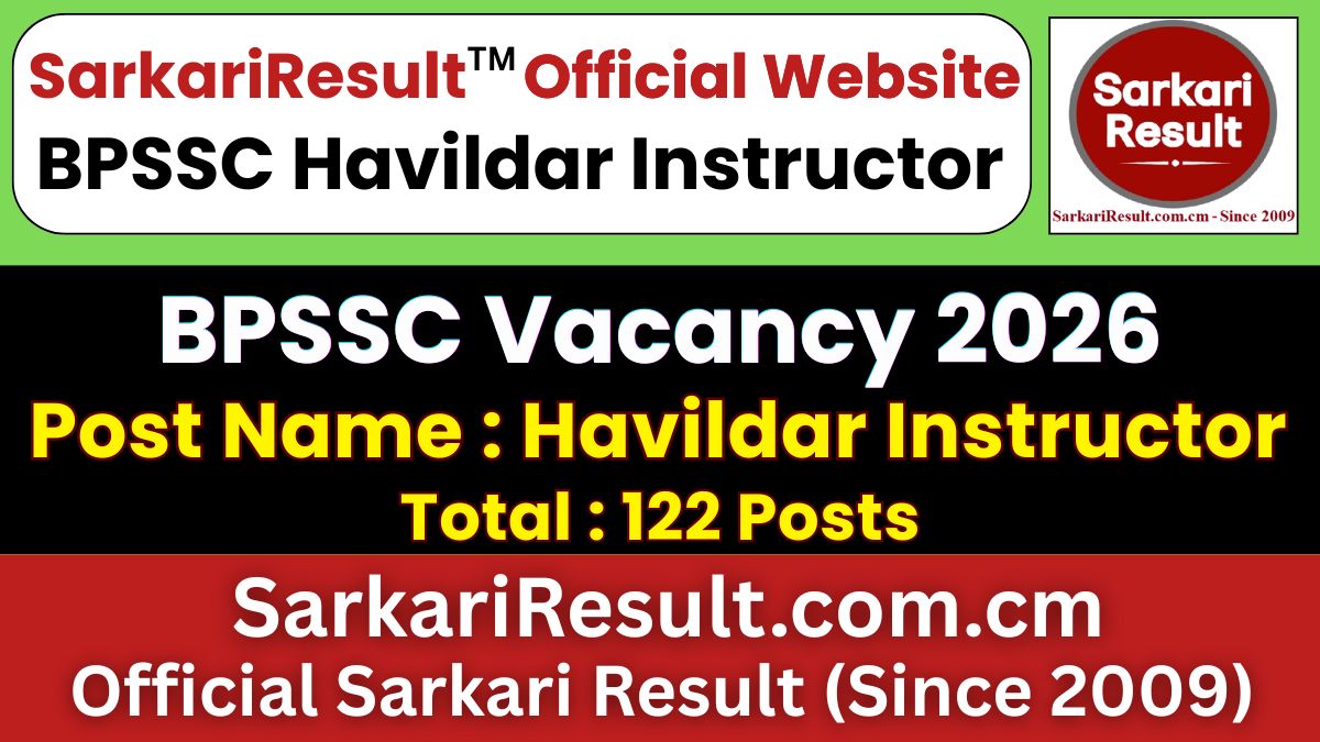 BPSSC Havildar Instructor Recruitment 2026