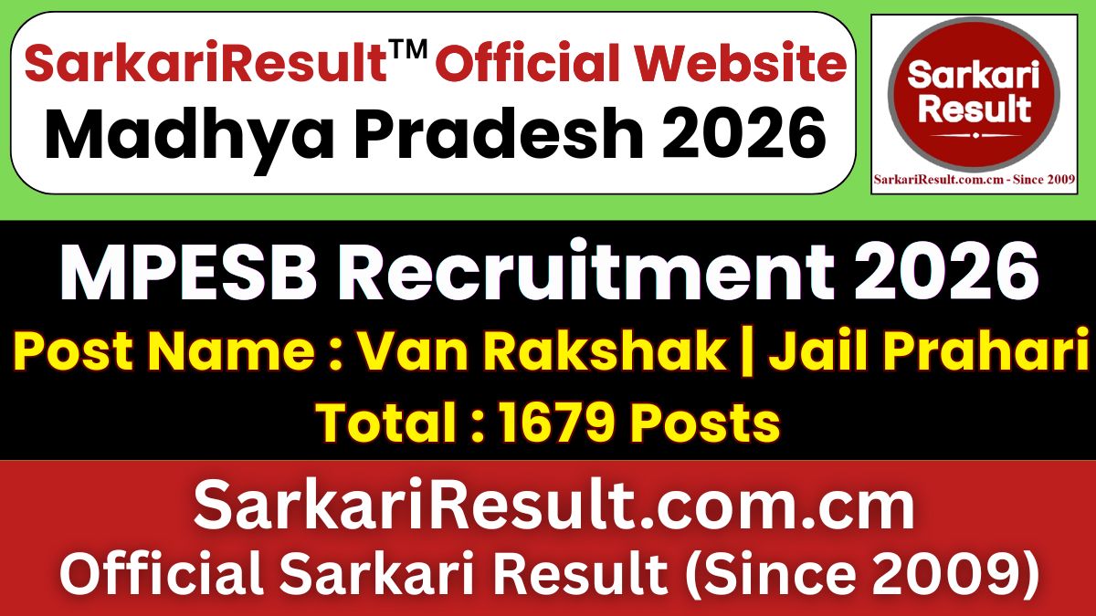 MPESB Van Rakshak / Jail Prahari Recruitment 2026