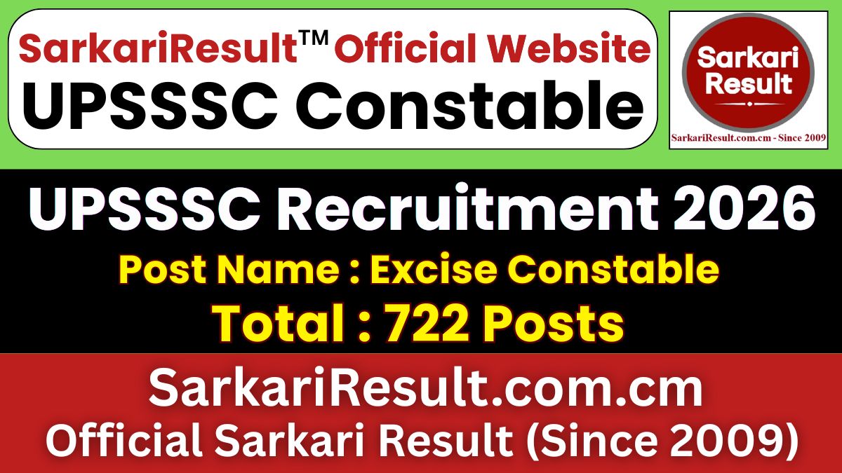 UPSSSC Excise Constable Recruitment 2026