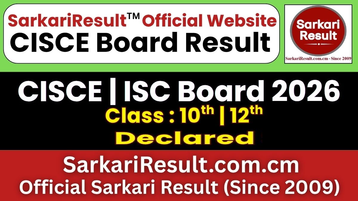 CISCE Board Class 10th 12th Result 2026