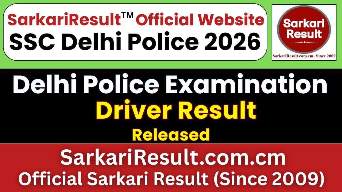 SSC Delhi Police Driver Result 2026