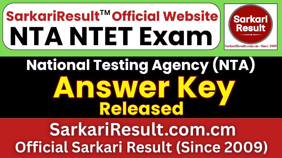 NTA NTET Answer Key 2026