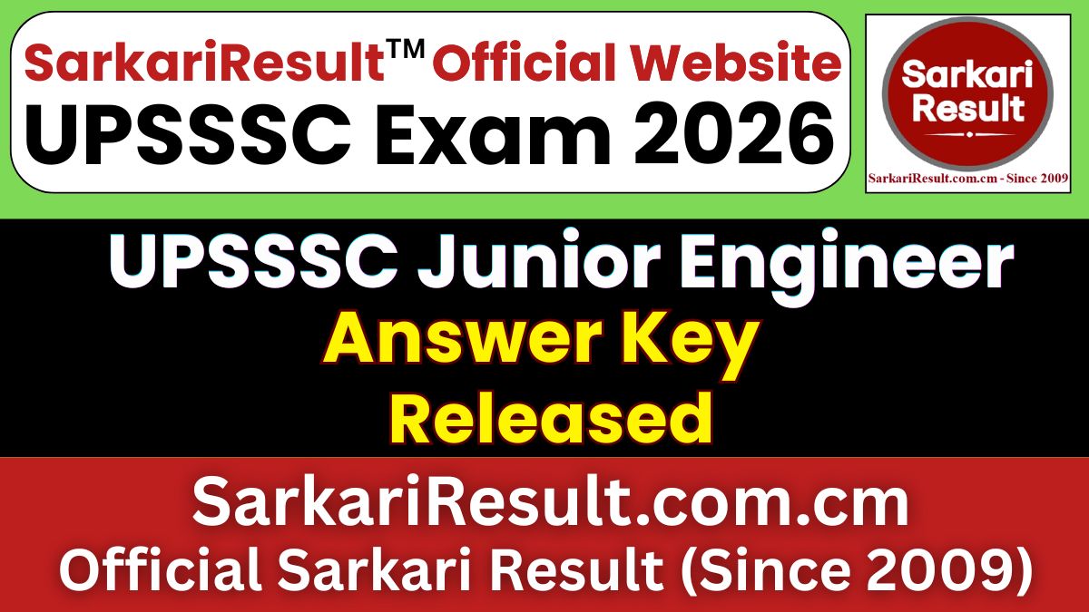 UPSSSC Junior Engineer Answer Key 2026