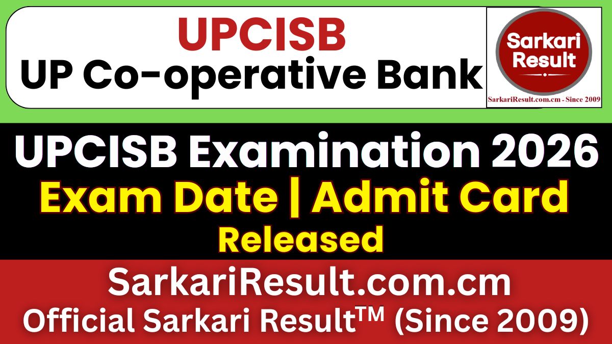 UPCISB UP Co-operative Bank Various Post Exam Date 2026
