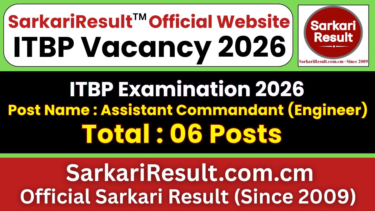 ITBP Assistant Commandant (Engineer) Recruitment 2026
