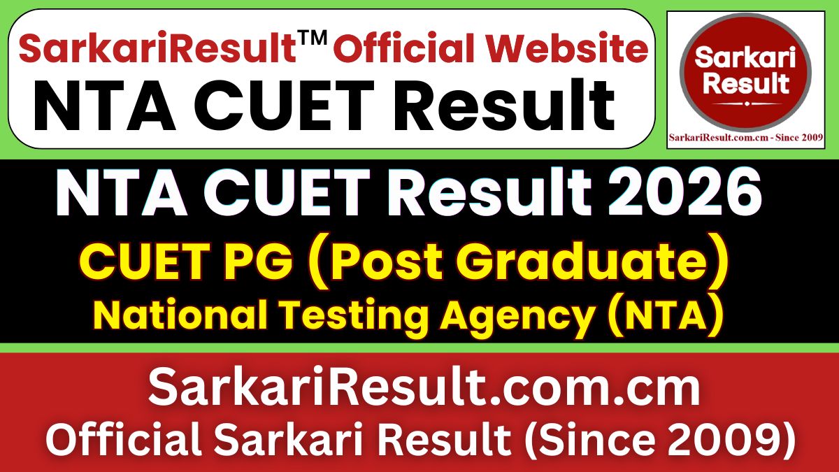 NTA CUET PG Result 2026