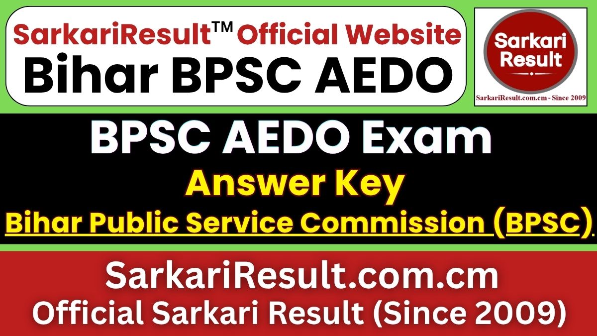 BPSC AEDO Answer Key 2026
