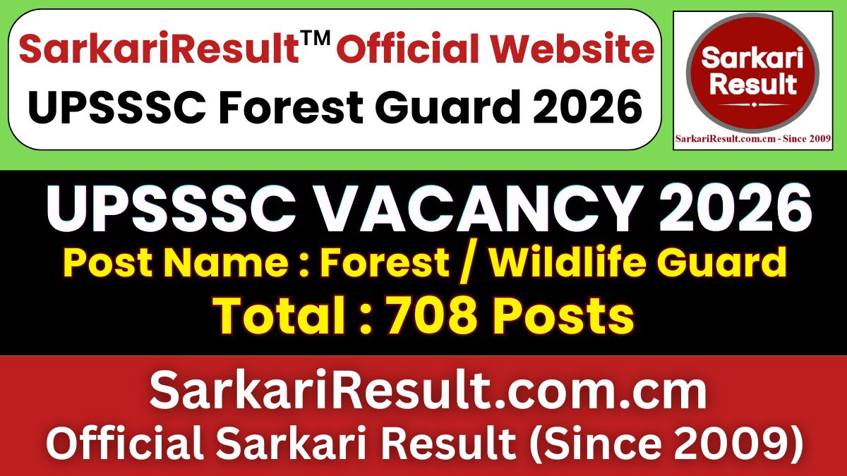 UPSSSC Forest Guard / Wildlife Guard Recruitment 2026