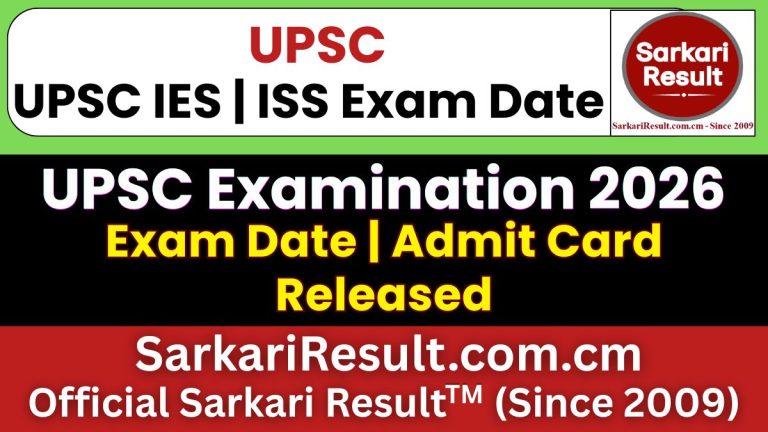 UPSC IES/ISS Admit Card 2026 Out