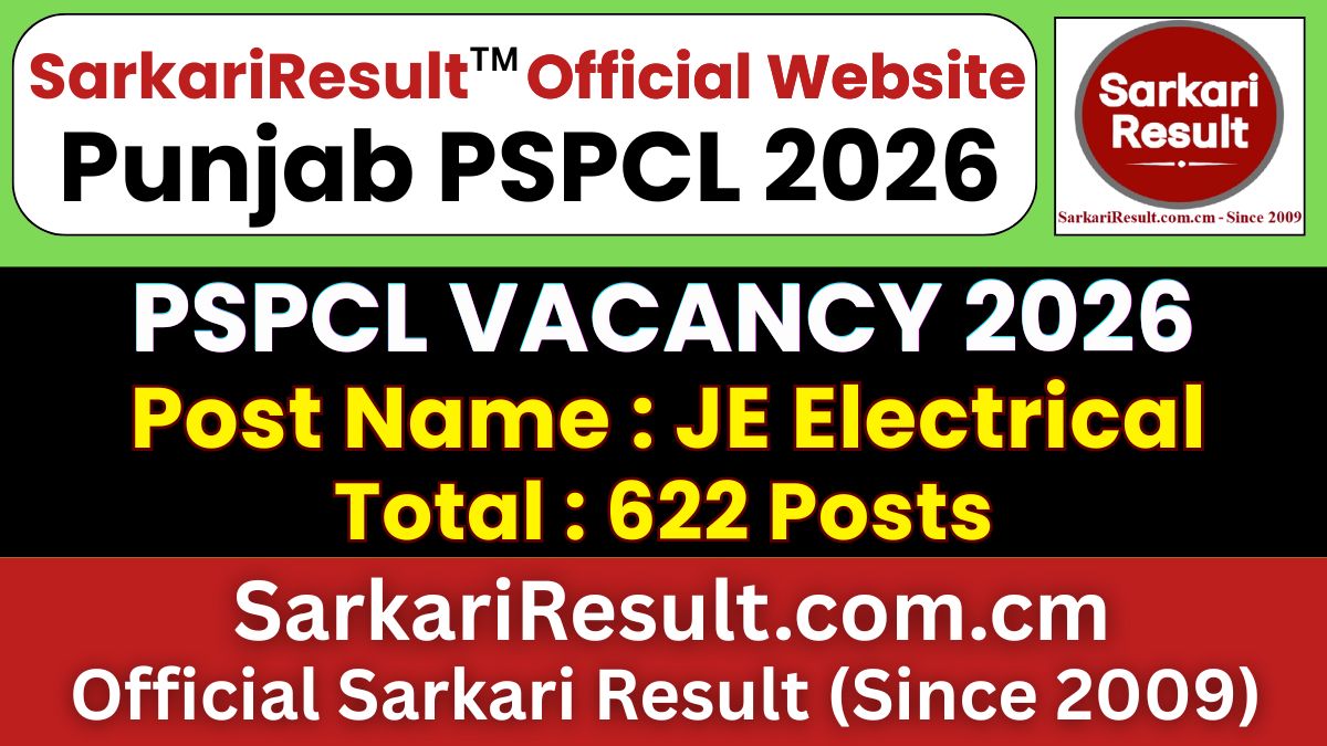 Punjab PSPCL JE Electrical Recruitment 2026