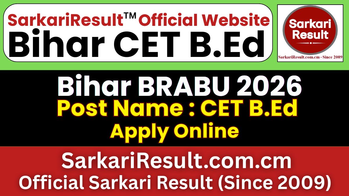 Bihar CET B.Ed Online Form 2026