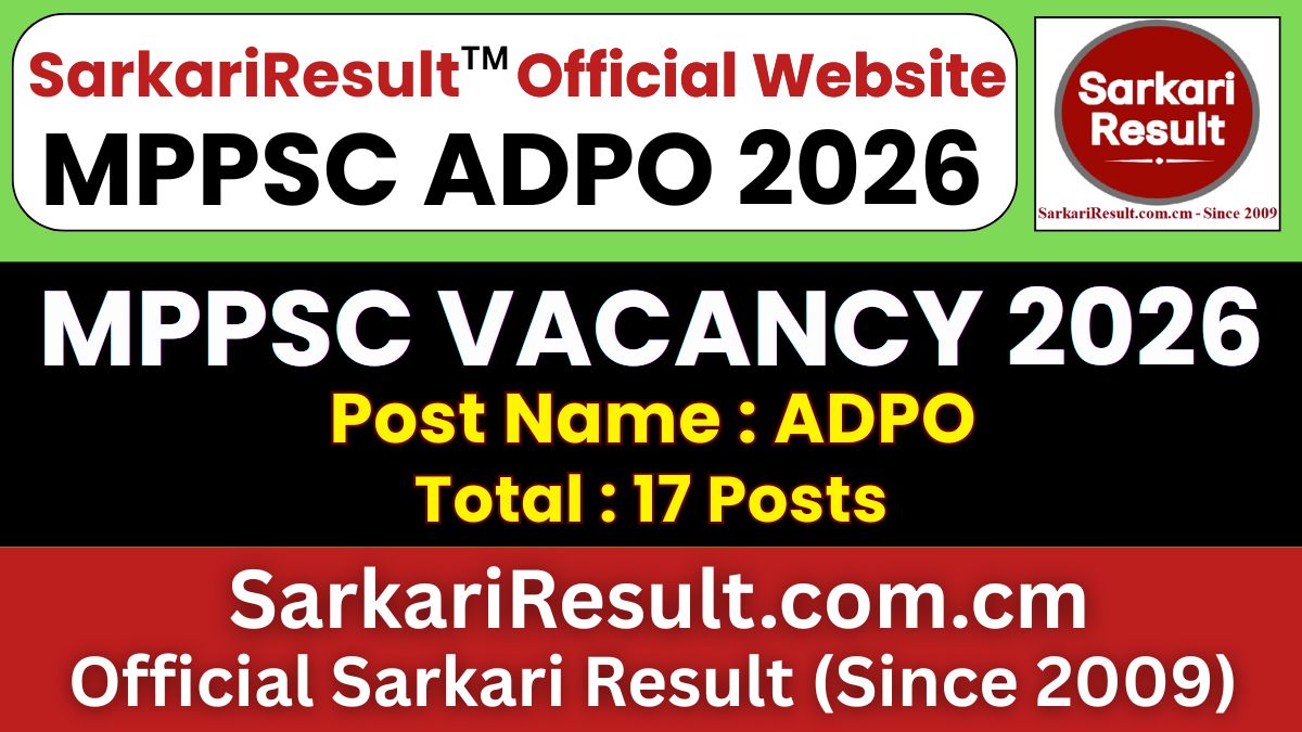 MPPSC ADPO Recruitment 2026