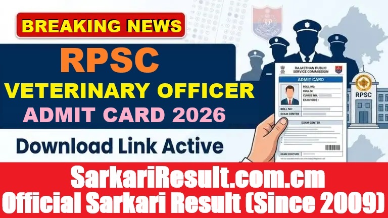 RPSC Veterinary Officer Admit Card 2026