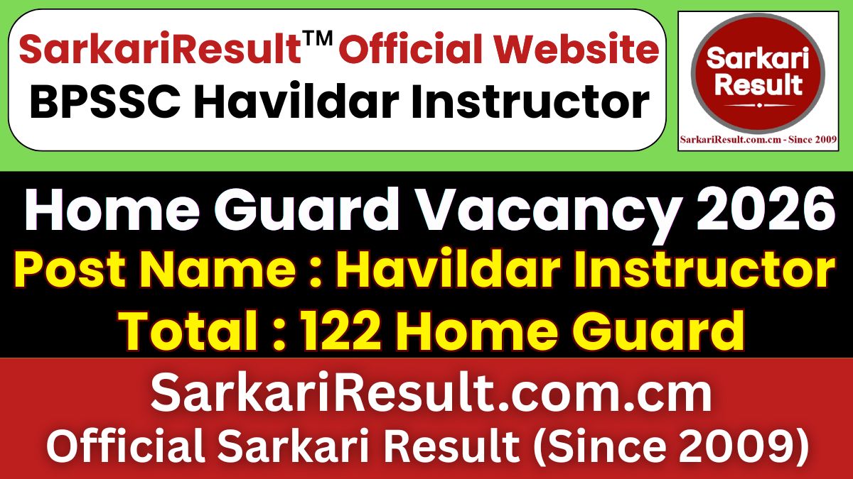 BPSSC Bihar Police Havildar Instructor Home Guard Recruitment 2026