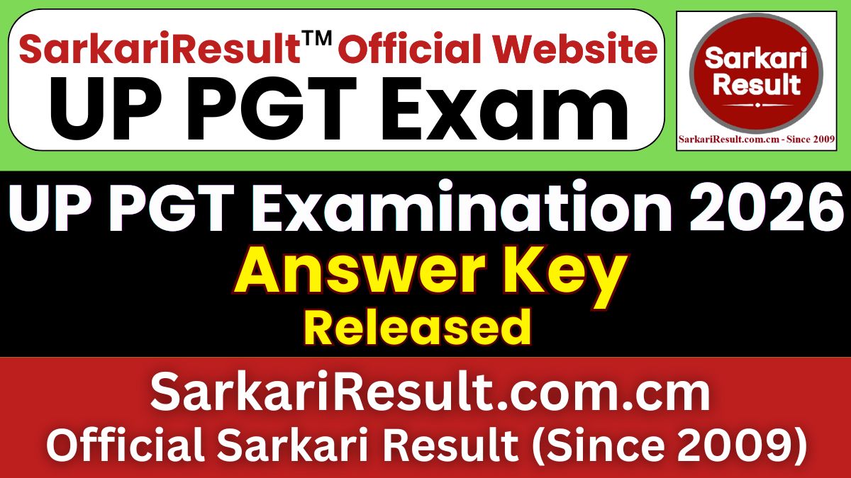 UP PGT Answer Key 2026
