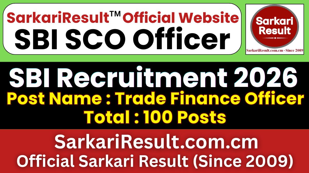 SBI Trade Finance Officer Recruitment 2026
