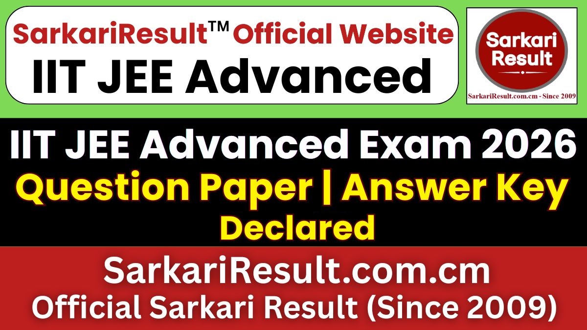 IIT JEE Advanced Answer Key 2026