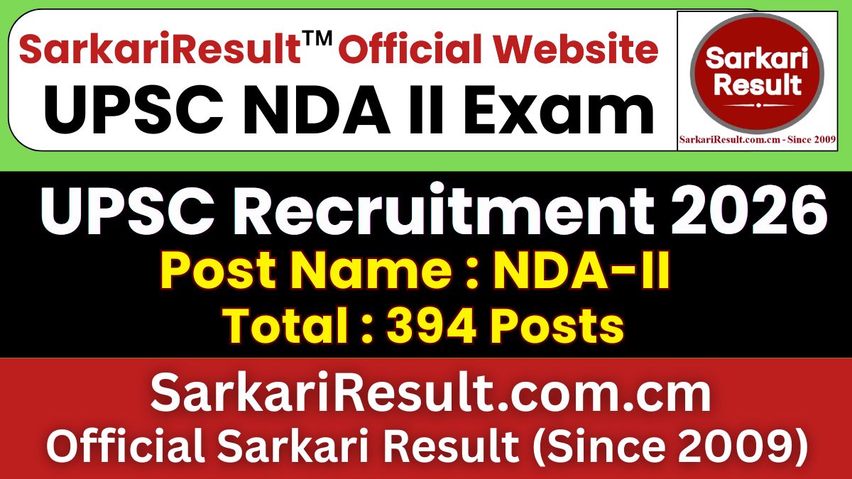 UPSC NDA II Recruitment 2026