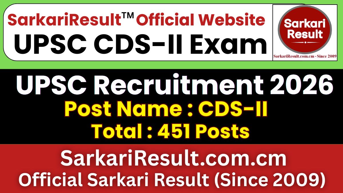 UPSC CDS-II Recruitment 2026