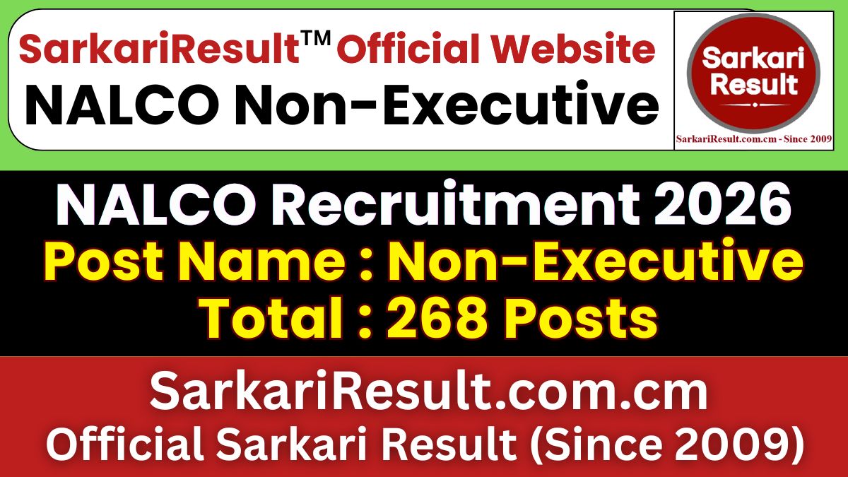 NALCO Non Executive Recruitment 2026