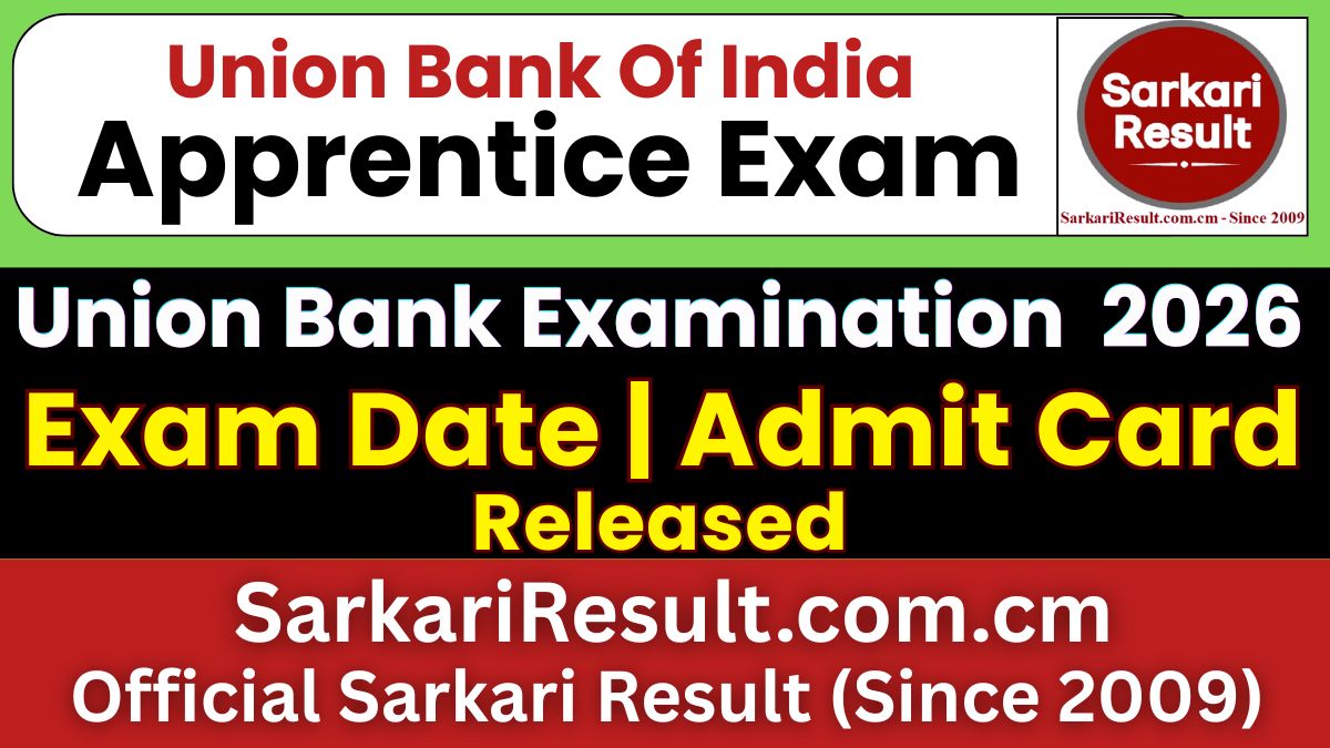 Union Bank of India Apprentice Exam Date 2026