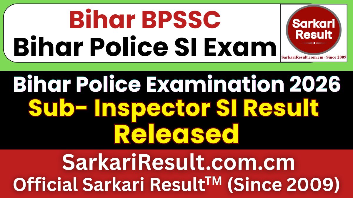 Bihar Police BPSSC SI Mains Result 2026