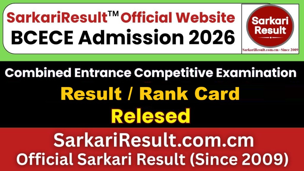 BCECE Result Rank Card 2026
