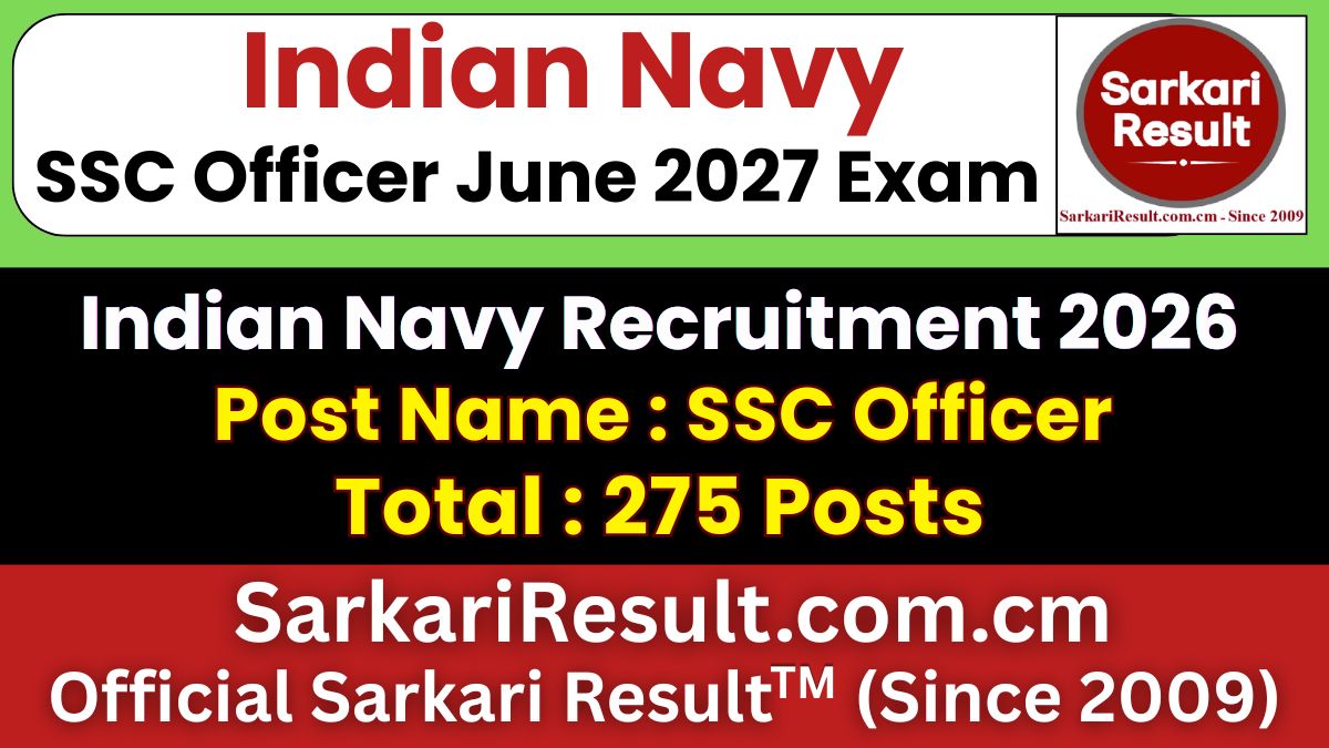 Indian Navy SSC Officer June 2027 Recruitment