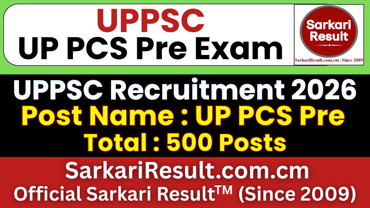 UPPSC PCS Pre Recruitment 2026